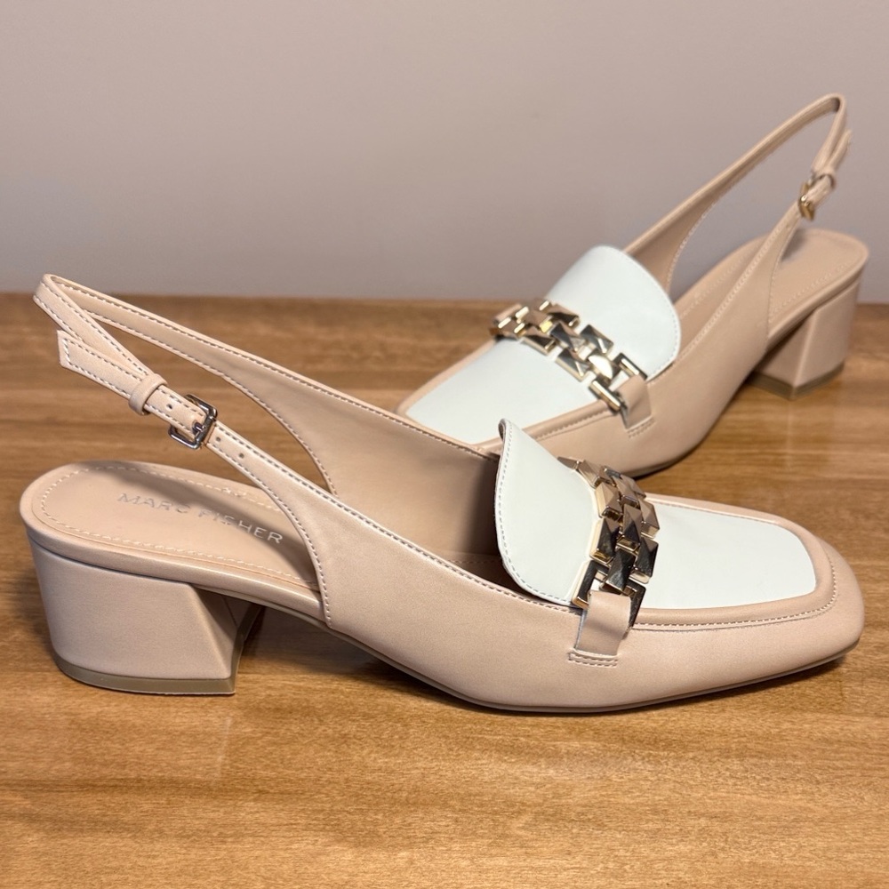 Marc Fisher Contrast Heeled Loafers